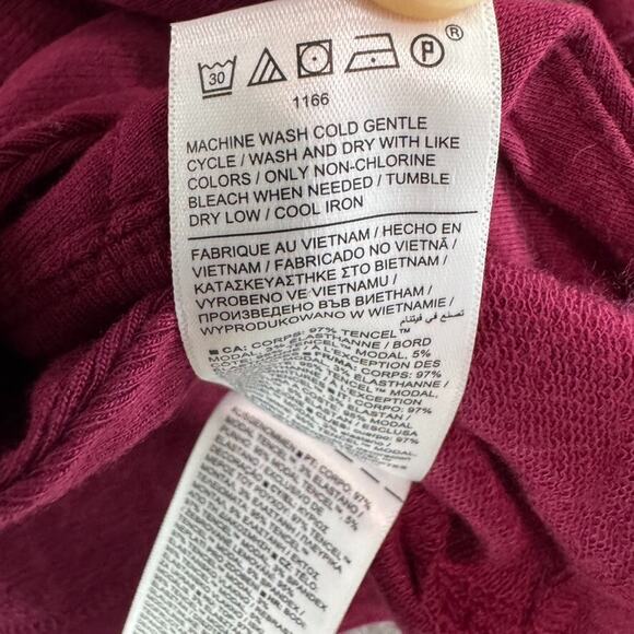 Athleta Cardigan Women M Burgundy Pranayama Restore Wrap Open Front Ultra Soft - Picture 16 of 16